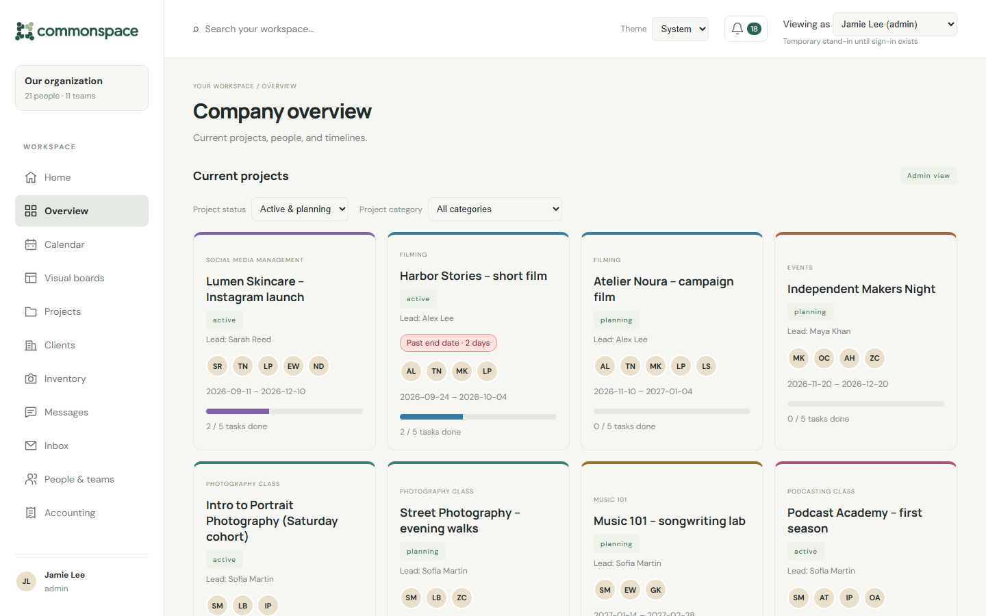 Commonspace company overview with current projects
